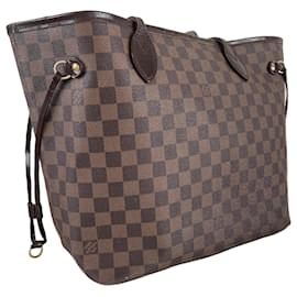 Louis Vuitton-Louis Vuitton Neverfull MM damier ebene sac à bandoulière cabas toile vintage-Marron,Marron clair,Marron foncé