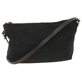Céline-CELINE C Macadam Canvas Shoulder Bag Black Auth ar9020-Black
