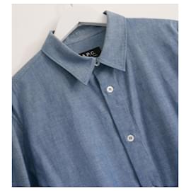 Autre Marque-A.P.C. chemise en jean chambray-Bleu