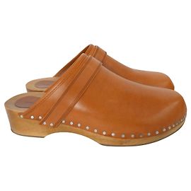 Isabel Marant Tan Leather Thalie Clogs Caramel