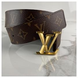 Louis Vuitton-Cinturón piramidal LV de Louis Vuitton 40 MM-Castaño