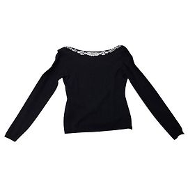 Schwarzer Pullover BLUMARINE gekerbter Rücken 40 IT Schwarz