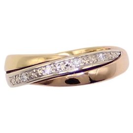 Autre Marque Ring 3 golds 750%o style interlocking rings and diamonds Gold hardware