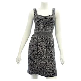 Christian Dior-***Christian Dior Sleeveless Knit Tweed Dress-Black