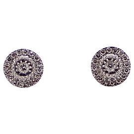 Autre Marque White gold earrings 750%o diamond paving Silver hardware