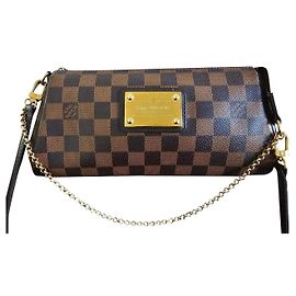 Louis Vuitton Bolsa Damier Ebene Eva com Corrente Marrom Marrom