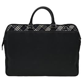 Burberry-BURBERRY Nova Check Black label Business Bag Nylon Negro Azul Auth bs4402-Negro,Azul