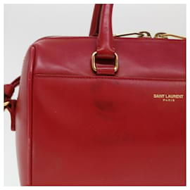 Saint Laurent-SAINT LAURENT Shoulder Bag Leather 2Way Red Auth am4031-Red