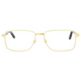 Cartier Square-Frame Metal Optical Frames Golden Metallic