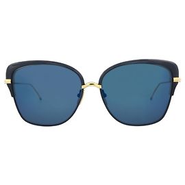 Thom Browne Cat Eye-Frame Metal Sunglasses Blue
