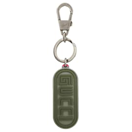Gucci-Gucci Logo Rubber Keychain-Metallic