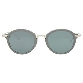 Thom Browne Oval-Frame Metal Sunglasses Grey