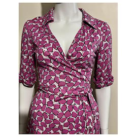 Diane Von Furstenberg-DvF Jessica print silk wrap dress-Pink,White