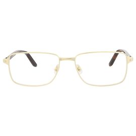 Cartier Square-Frame Metal Optical Frames Golden Metallic