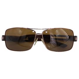 Prada Linea Rossa Sonnenbrille aus bronzefarbenem Metall Metallisch Bronze