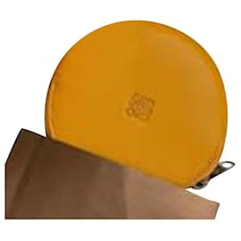 Loewe-Loewe Round Coin Purse in Yellow Calfskin Leather-Yellow
