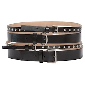 Alexander Mcqueen-Alexander McQueen Studded Multi-Strap Belt-Black
