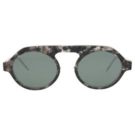 Thom Browne Oval-Frame Acetate Sunglasses Grey