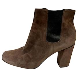 Saint Laurent-Stivaletti Chelsea color tortora di Saint Laurent-Taupe