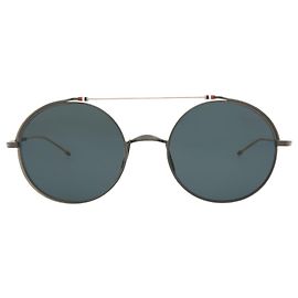 Thom Browne Oval-Frame Metal Sunglasses Black