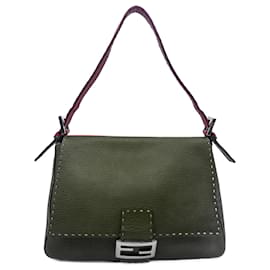 Fendi-Baguette Fendi en cuir rouge Mamma-Rouge