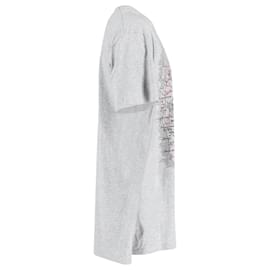 Alexander Mcqueen-Alexander McQueen T-shirt à manches courtes imprimé carte tête de mort en coton gris-Gris