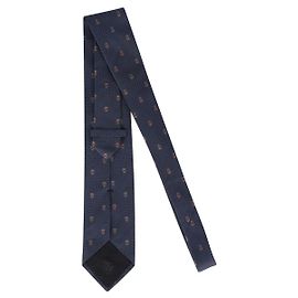 Corbata con estampado de calavera en seda azul marino de Alexander McQueen Azul Azul marino
