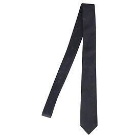 Corbata con estampado de calavera en seda negra de Alexander McQueen Otro