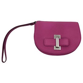 Mini bolsa Delvaux com alça de pulso em couro roxo Roxo
