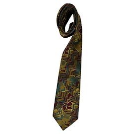 Fendi Silk Multicolor Abstract Floral Pattern Tie Multiple colors