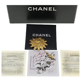 CHANEL Spilla metallo Oro CC Auth 38119 D'oro