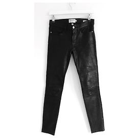 Frame Denim Jeans de cuero Frame Le Skinny de Jeanne Negro