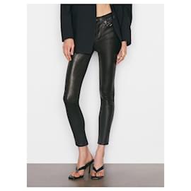 Frame Denim-Frame Le Skinny de Jeanne leather jeans-Black