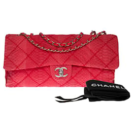 Chanel-CHANEL Borse senza tempo/Classico in pitone rosso - 121354741-Rosso