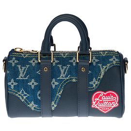 Louis Vuitton BLUE DENIM KEEPALL TRAVEL BAG - 133217934 Blue