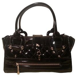 Borsa Burberry in vernice nera trapuntata Nero