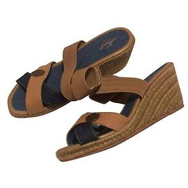 Levi's Denim Wedge Sandals Blue Blue
