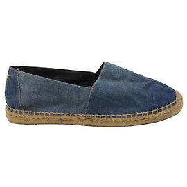 Yves Saint Laurent Cassandre Espadrilles aus Denim Blau