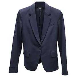 Theory-Theory Single-Breasted Blazer in Navy Blue Wool-Blue,Navy blue