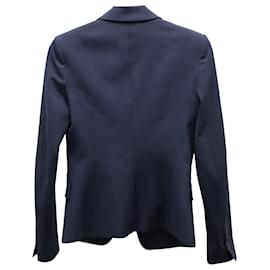 Theory-Theory Single-Breasted Blazer in Navy Blue Wool-Blue,Navy blue