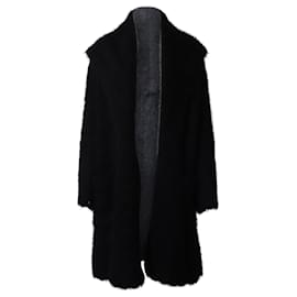 Hermès-Hermès Long Coat in Black Mohair-Black