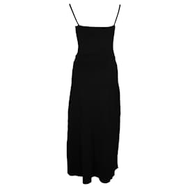 Sandro-Sandro Paris Stretch Sleeveless Midi Dress in Black Viscose-Black