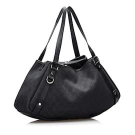 Gucci-GG Canvas Abbey D-Ring Shoulder Bag 293578-Black