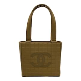 Chanel-Choco Bar Leather Tote Bag-Beige