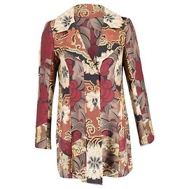 Etro Printed Jacquard Short Coat in Multicolor Viscose Other