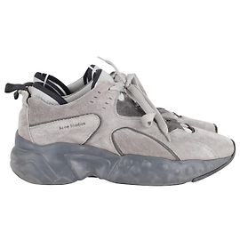 Acne Studios Baskets Manhattan en Daim Gris Gris