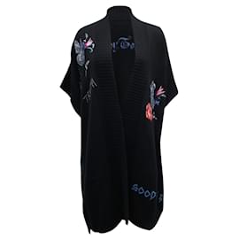 Zadig & Voltaire-Zadig & Voltaire Embroidered Motif Cardigan in Black Cashmere-Other