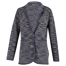 Missoni-Veste à simple boutonnage en maille Missoni en laine bleu marine-Bleu,Bleu Marine