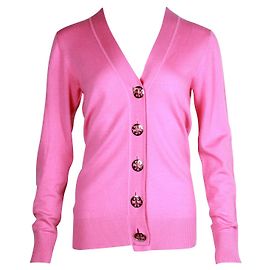 Tory Burch Cardigan en laine rose Rose