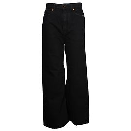 Vaqueros Khaite Ella Denim de pernera ancha en algodón negro Negro